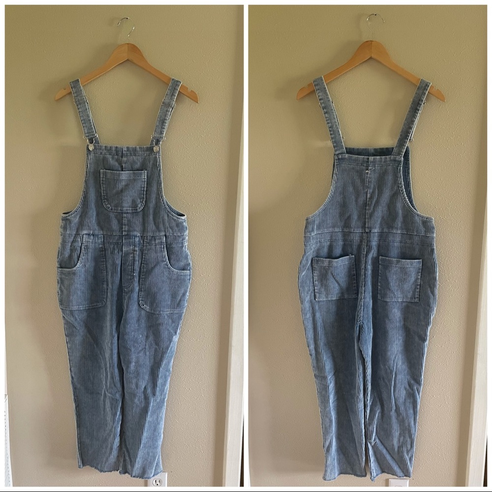 She + Sky Size Small Blue Corduroy Overalls